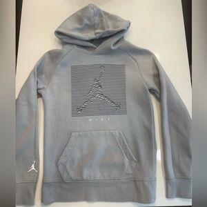 Kids Jordan Jumpman x Nike Light Gray Hoodie with Graphic Design